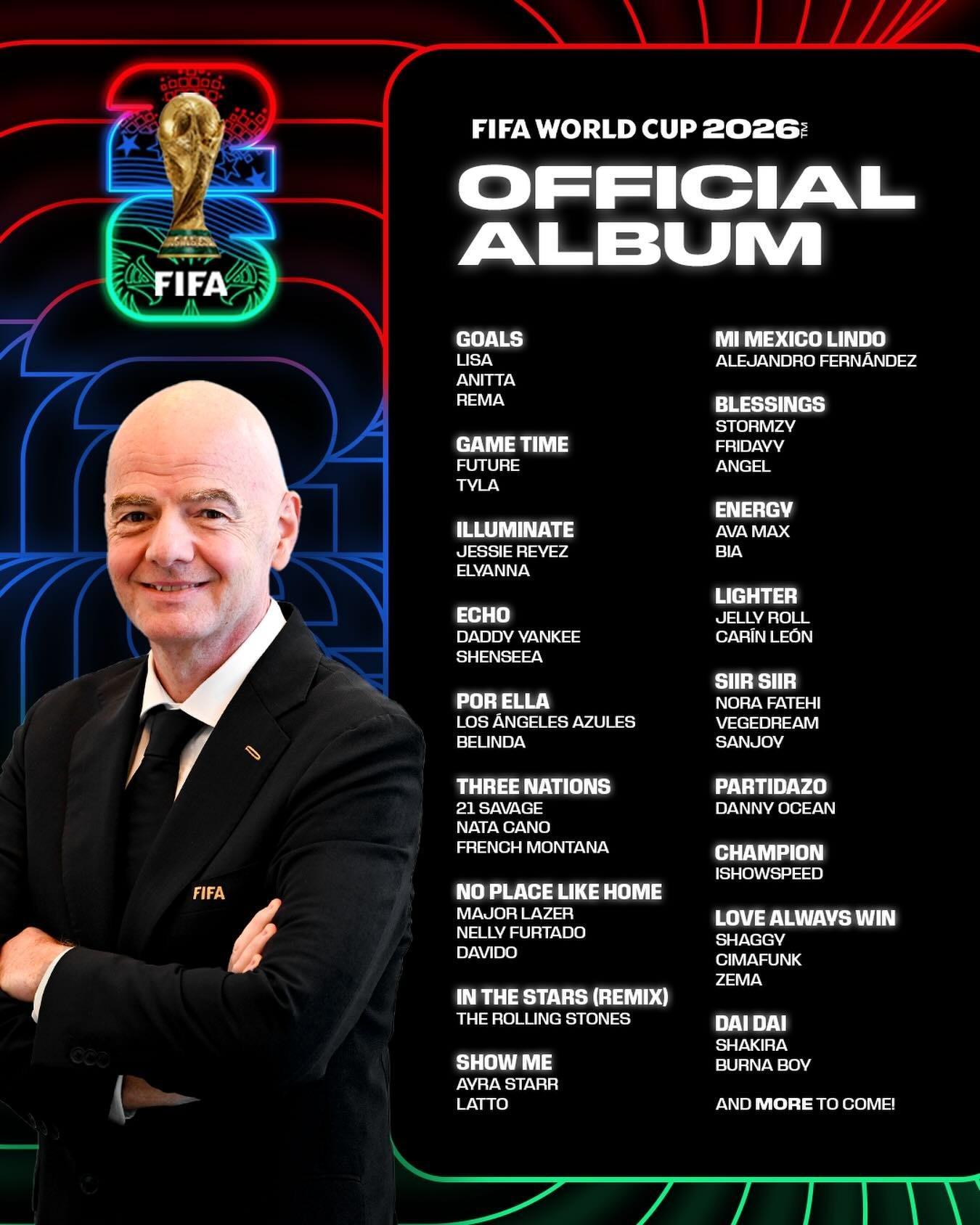 乐鱼体育登录入口-FIFA公布本届世界杯18首官方歌曲，甲亢哥的Champion在列